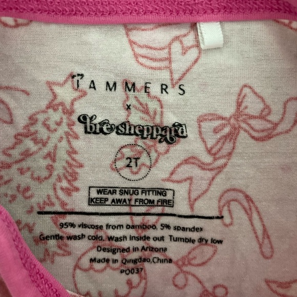 Charming Pink Kids Footie Pajamas - Picture 3 of 3